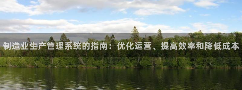 彩神是怎样一个平台赚钱的：制造业生产管理系统的指南：优化运营