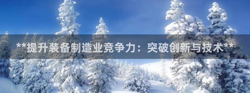彩神vll首页：**提升装备制造业竞争力：突破创新与技术**