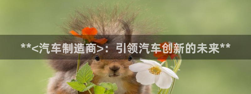 天天彩神welcome：**<汽车制造商>：引领汽车创新的未来**