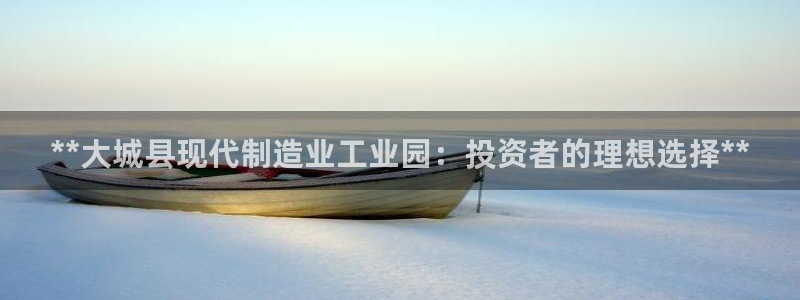 彩神旗下有哪些平台可以看：**大城县现代制造业工业园：投资者的理想选择**