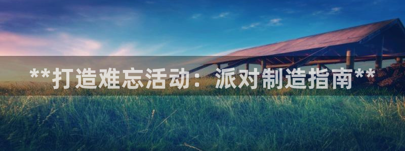 彩神平台注册登录：**打造难忘活动：派对制造指南**