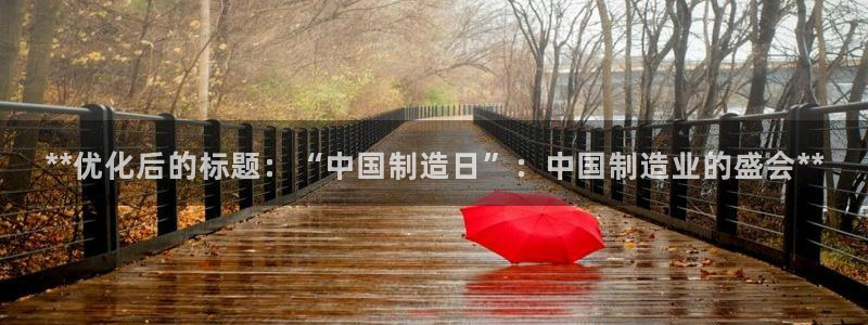 彩神vlll官方网：**优化后的标题：“中国制造日”：中国制造业的盛会**