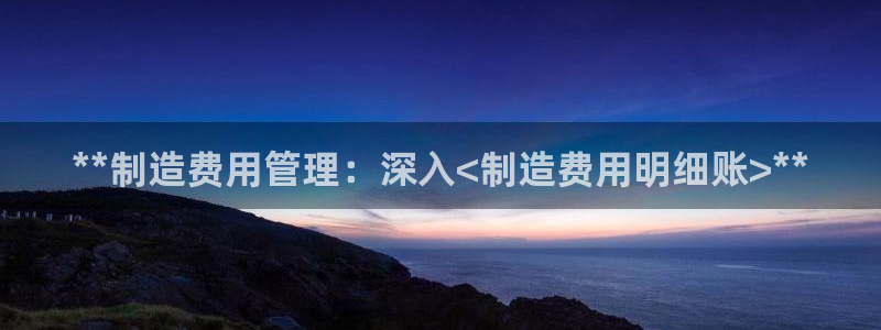 彩神ix是真的吗：**制造费用管理：深入<制造费用明细账>**