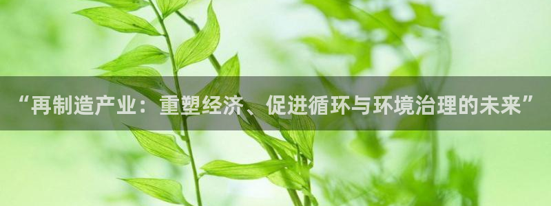 彩神8彩平台：“再制造产业：重塑经济、促进循环与环境治理的未来”