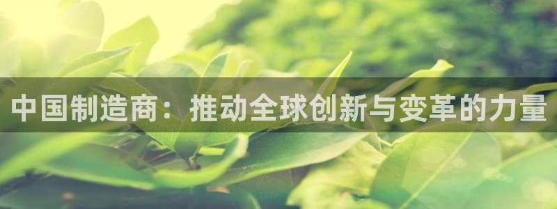 彩神ⅴll用户登录：中国制造商：推动全球创新与变革的力量