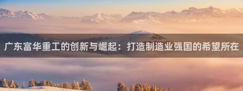 彩神Vll：广东富华重工的创新与崛起：打造制造业强国的希望所在