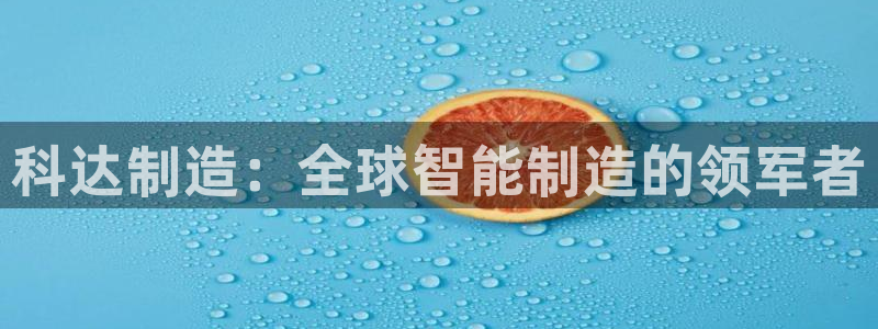 彩神v下载安装：科达制造：全球智能制造的领军者